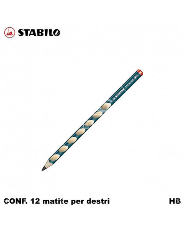 STABILO MATITA EASY GRAPH PER DESTRI PETROL [12PZ]