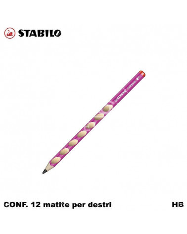 STABILO MATITA EASY GRAPH PER DESTRI ROSA [12PZ]