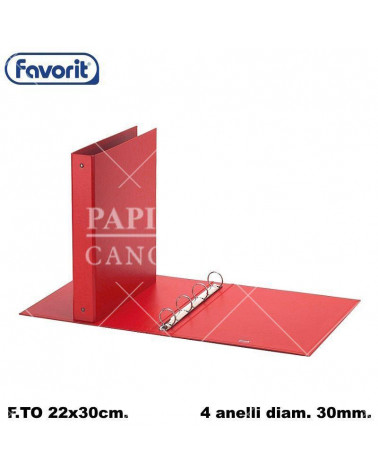FAVORIT RACCOGLITORE 22X30 030 ROSSO-4 ANELLI