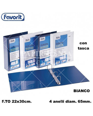 FAVORIT RACCOGLITORE PERS.22X30 065 C/TASCA 4 ANELLI-BIANCO