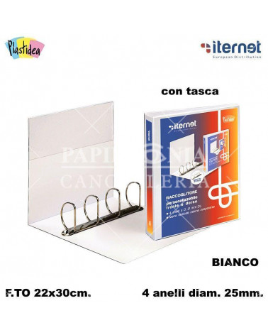 ITERNET RACCOGLITORE PERS.22X30 025 C/TASCA 4 ANELLI-BIANCO
