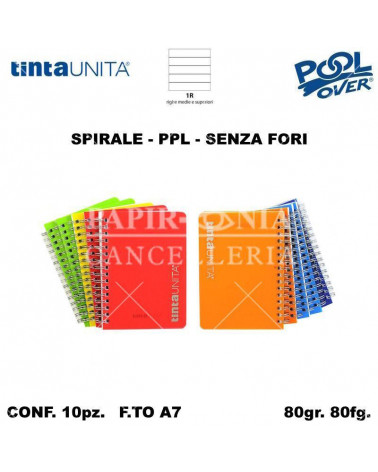 TINTA UNITA MINI QUADERNO SPIRALE A7 PPL 80FG. 1R 98948 [10PZ]