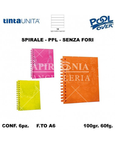 TINTA UNITA GLOW MINI QUAD.SPIR. PVC NO FORI 60fg.1R [6PZ]