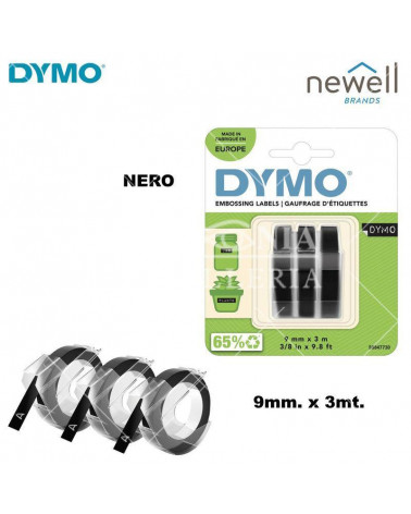 DYMO NASTRO 9MM.X3MT.3PZ. NERO-84773