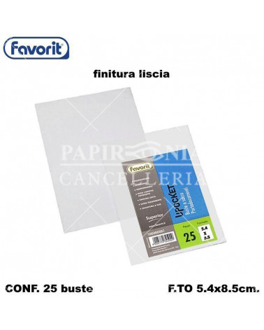 FAVORIT BUSTE TRASPARENTI 5,4X8,5 25PZ