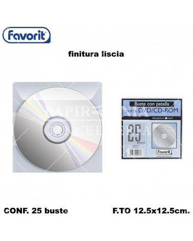 FAVORIT BUSTE PORTA CD 25PZ. CON PATELLA