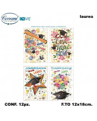 CECAMI BIGLIETTI AUGURI LAUREA 00111 [12PZ]