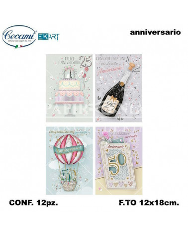 CECAMI BIGLIETTI ANNIVERSARIO 25/50 ANNI [12PZ]