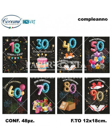 CECAMI BIGLIETTI COMPLEANNO MIGLIORI ANNI 00144 [48PZ]