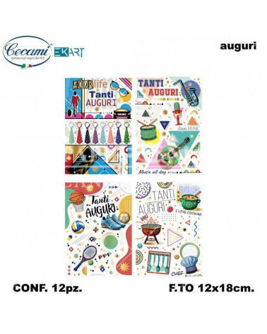 CECAMI BIGLIETTI TANTI AUGURI 00218 [12PZ]