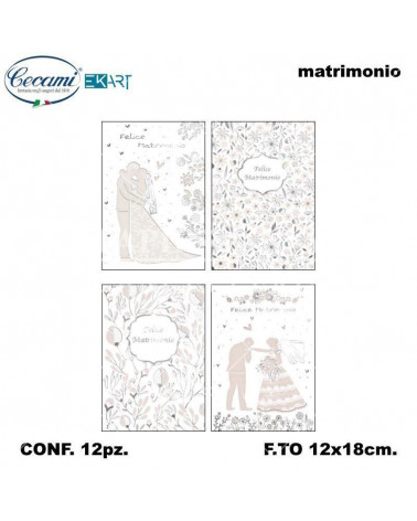 CECAMI BIGLIETTI FELICE MATRIMONIO TRANSPRINT 10165 [12PZ]