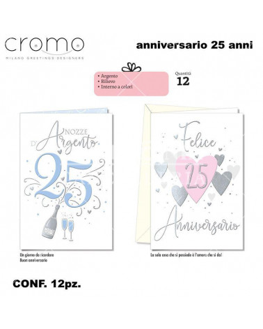 CROMO BIGLIETTI ANNIVERSARIO 25 ANNI AN.8039 [12PZ]
