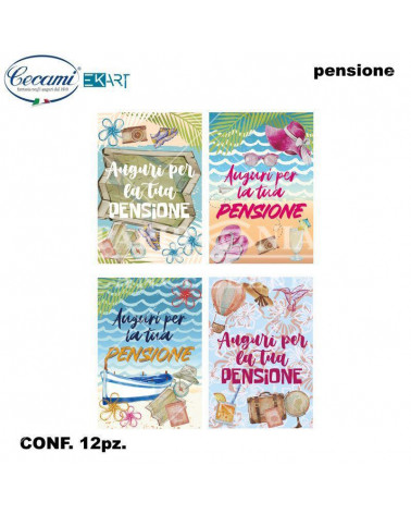 CECAMI BIGLIETTI AUGURI PENSIONE FA00224AP [12PZ]