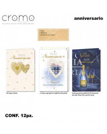CROMO BIGLIETTI ANNIVERSARIO GENERICO AN.8882 [12PZ]