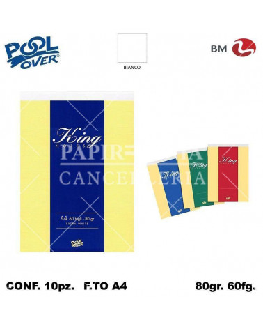 KING NOTES A4 60FG. BLOCCO BIANCO 21X29 24606 [10PZ]