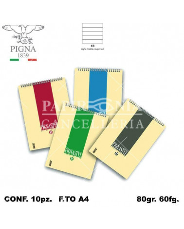 PIGNASTYL NOTES SPIRALE A4 60FG. BLOCCO-1R-21X29.7 [10PZ]