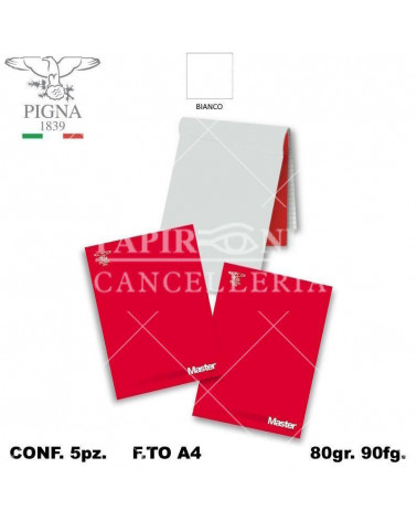 MASTER PIGNA NOTES 90FG. BLOCCO-BIANCO [5PZ]
