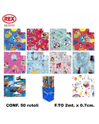 REX CARTA REGALO ALLEGRA DISNEY ROTOLI mt2x0,7 50pz.