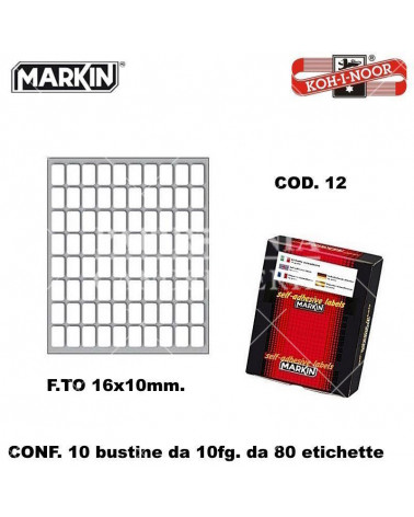 MARKIN ETICHETTE ADESIVE 10CF. 10FG. COD.12 16X10