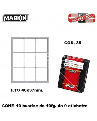 MARKIN ETICHETTE ADESIVE 10CF. 10FG. COD.35 46X37