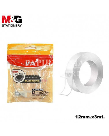 M&G NASTRO BIADESIVO TRASPARENTE NANO 3mt.x12mm.
