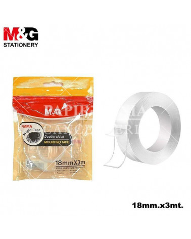 M&G NASTRO BIADESIVO TRASPARENTE NANO 3mt.x18mm.