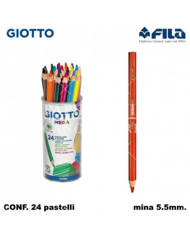 GIOTTO PASTELLO MEGA BARATTOLO 24PZ.
