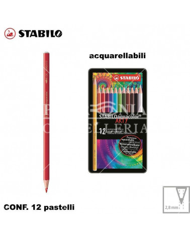 STABILO PASTELLO AQUACOLOR 12COL.MET. STABILO-ACQUARELLO-1612-5
