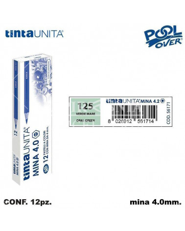 TINTA UNITA PASTELLO MINA 4MM. VERDE MARE 125 [12PZ] 56171