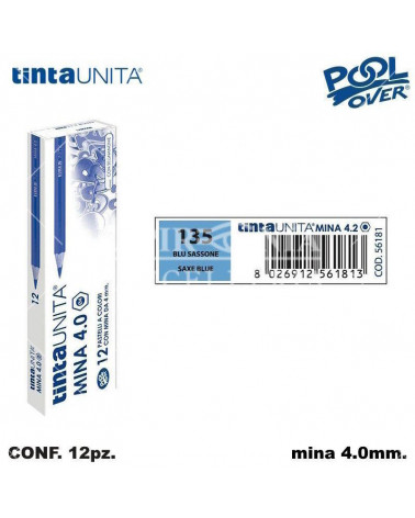 TINTA UNITA PASTELLO MINA 4MM. BLU SASSONE 135 [12PZ] 56181