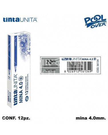 TINTA UNITA PASTELLO MINA 4MM. GRIGIO ARDESIA 200 [12PZ] 56134