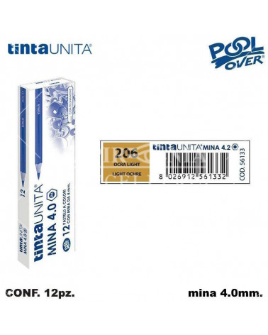 TINTA UNITA PASTELLO MINA 4MM. OCRA LIGHT 206 [12PZ] 56133