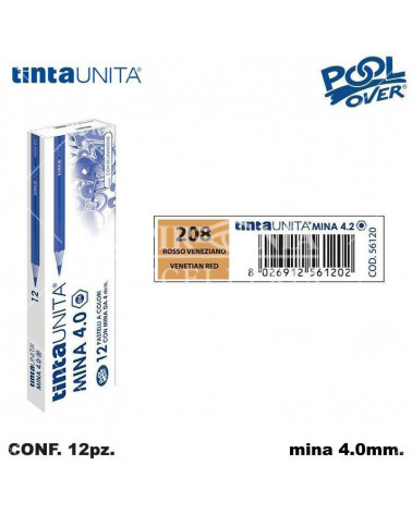 TINTA UNITA PASTELLO MINA 4MM. ROSSO VENEZIANO 208 [12PZ] 56120