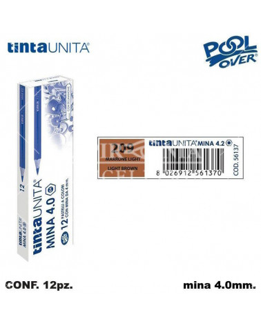 TINTA UNITA PASTELLO MINA 4MM. MARRONE LIGHT 209 [12PZ] 56137