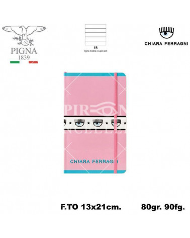 CHIARA FERRAGNI NOTEBOOK 13X21 C/ELASTICO