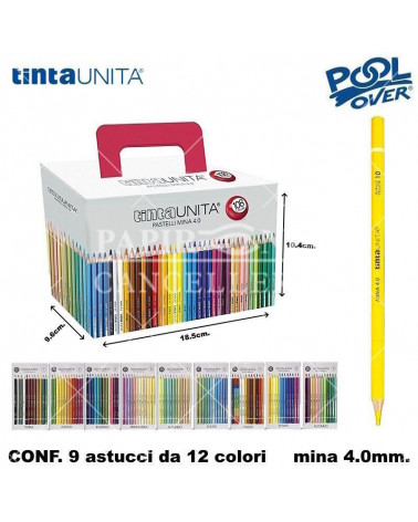TINTA UNITA VALIGETTA 108 PASTELLI 9x12