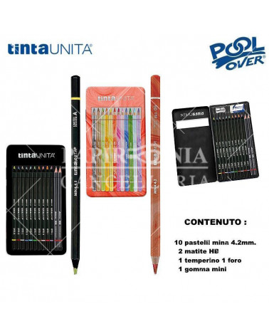 TINTA UNITA SCATOLA LATTA PASTELLI 4.2MM. MULTICOLOR/GRADIENT+ACCES.