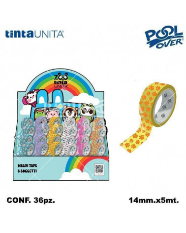 TINTA UNITA ZOO ESP 36 NASTRO WASHI TAPE