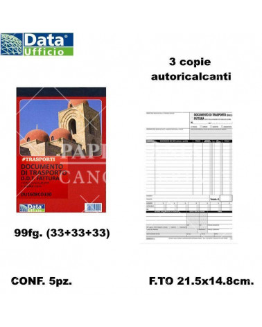 DATA UFFICIO FATTURE+DDT 15X23 1608CD33 3C. AUTOCOPIANTI [5PZ]