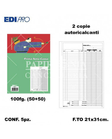 EDIPRO PRIMA NOTA CASSA 21X31 2C. E5356A [5PZ]
