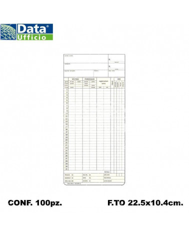 DATA UFFICIO SCHEDE OROLOGIO PRESENZE MENSILI 5582 [100PZ]