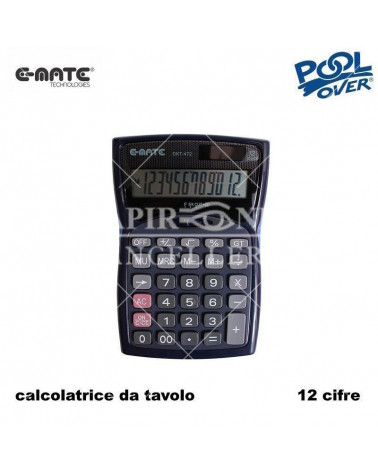 E-MATE CALCOLATRICE DA TAVOLO POOL DKT472 51131 12 CIFRE