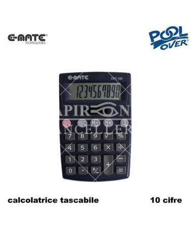 E-MATE CALCOLATRICE TASCABILE POOL DKT189 51116 10 CIFRE