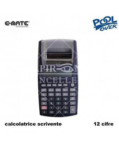 E-MATE CALCOLATRICE SCRIVENTE POOL PRT190 96337 12 CIFRE