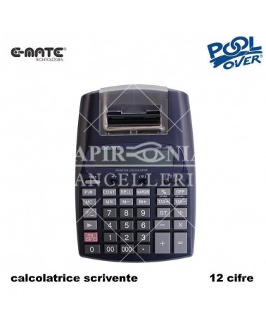 E-MATE CALCOLATRICE SCRIVENTE POOL PRT180 96338 12 CIFRE