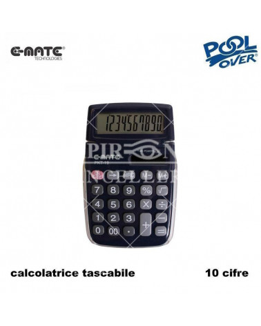 E-MATE CALCOLATRICE TASCABILE POOL PKT19C 49603-96037 10 CIFRE