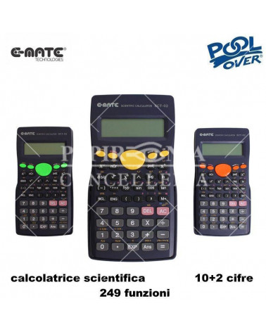 E-MATE CALCOLATRICE SCIENTIFICA POOL SCT02 97858 10+2 CIFRE 249 FUNZ