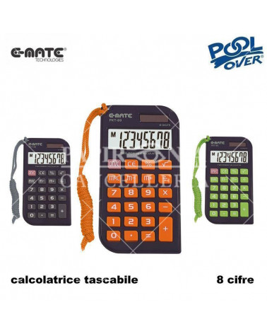 E-MATE CALCOLATRICE TASCABILE POOL CH989 99553 8 CIFRE