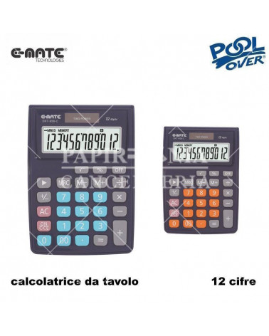 E-MATE CALCOLATRICE DA TAVOLO POOL CD2658 99543 12 CIFRE