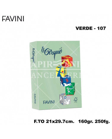 FAVINI CARTA A4 160gr.250fg.VERDE-TENUE-FOTOCOPIE